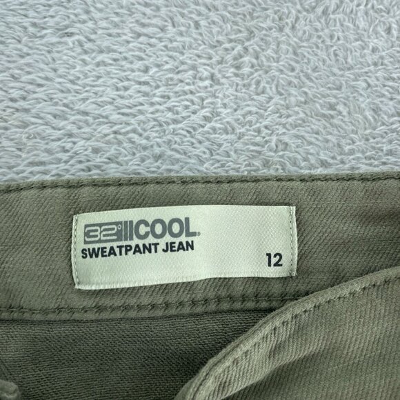 32 Degrees Cool Womens Sweatpant Jeans Size 12 Green Stretch NWT 1579 - Picture 4 of 11